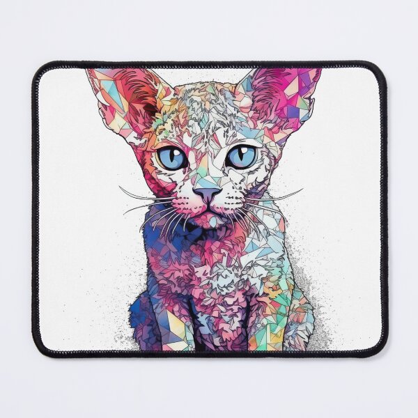 Item preview, Rex Fusion Art - Colorful Mixed Media Cat Prints for Passionate Pet designed and sold by DooodleGod.