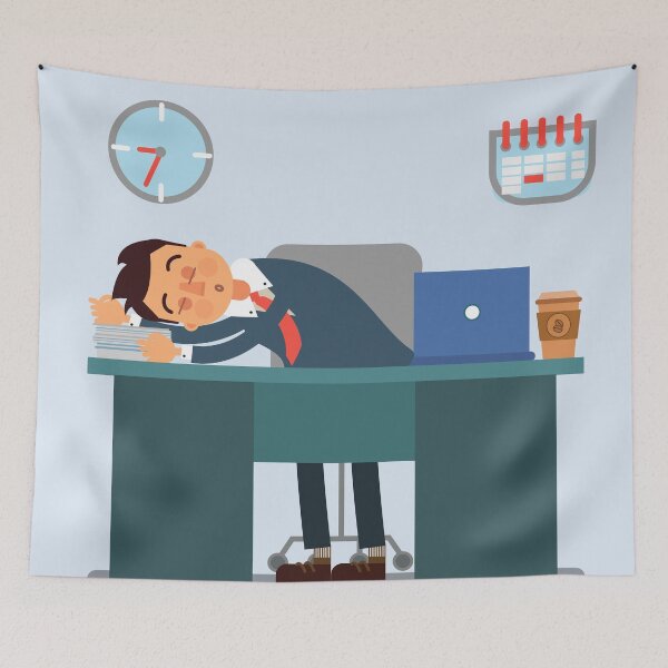 Item preview, Businessman Working Day. Sleeping Businessman at Work. Office Life.  designed and sold by ivector.
