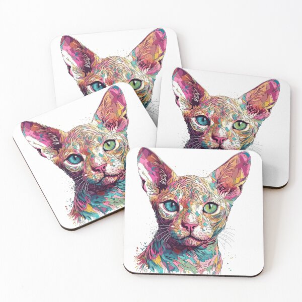 Artikelvorschau, Fun: Mixed Media Devon Rex Art for Feline Enthusiasts - Quirky Hybrid entworfen und verkauft von DooodleGod.