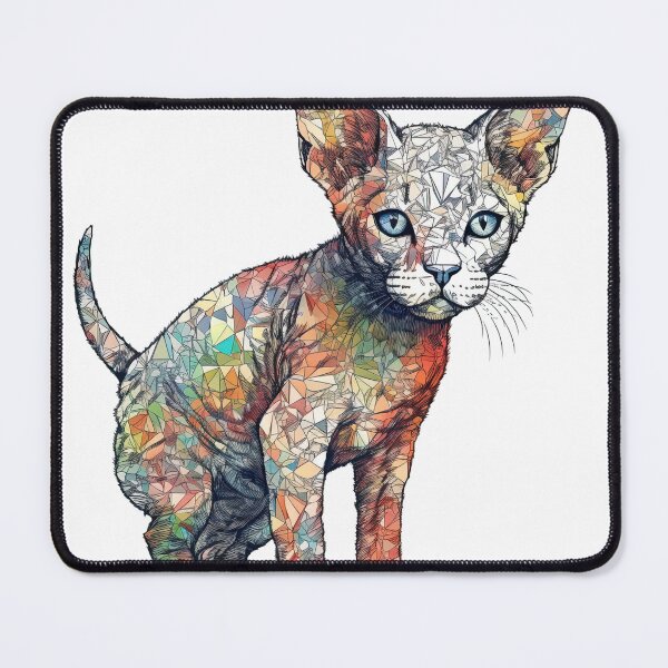 Item preview, Devon Rex Cat Mixed Media Art Print by WhimsiCat Art - Fun Design for Feline designed and sold by DooodleGod.