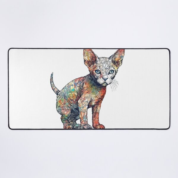 Item preview, Devon Rex Cat Mixed Media Art Print by WhimsiCat Art - Fun Design for Feline designed and sold by DooodleGod.