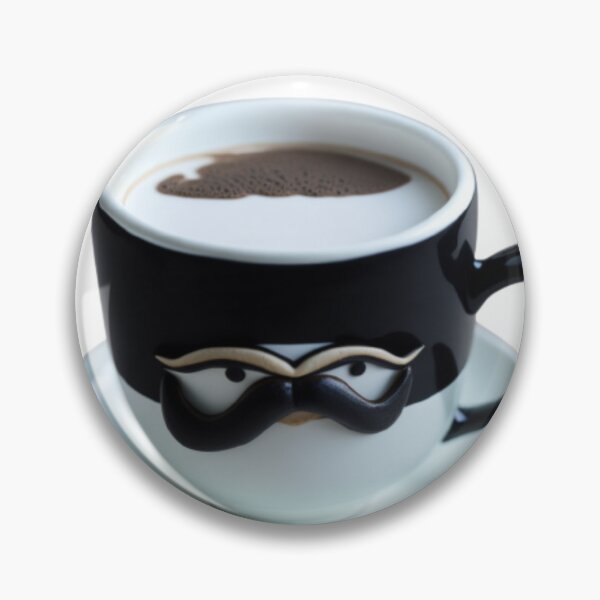 Item preview, Coffee Cup with a Mustache - Funny and Quirky Art Print designed and sold by aiprintiq.