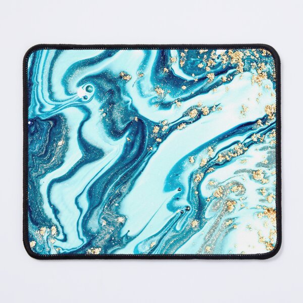 Item preview, Aqua Blue White Gold Colorful Swirl Pattern designed and sold by Yiorgos Designs.