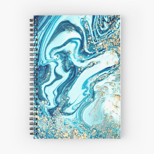 Item preview, Aqua Blue White Gold Colorful Swirl Pattern designed and sold by Yiorgos Designs.