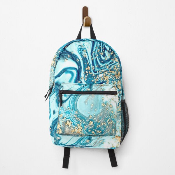 Item preview, Aqua Blue White Gold Colorful Swirl Pattern designed and sold by Yiorgos Designs.