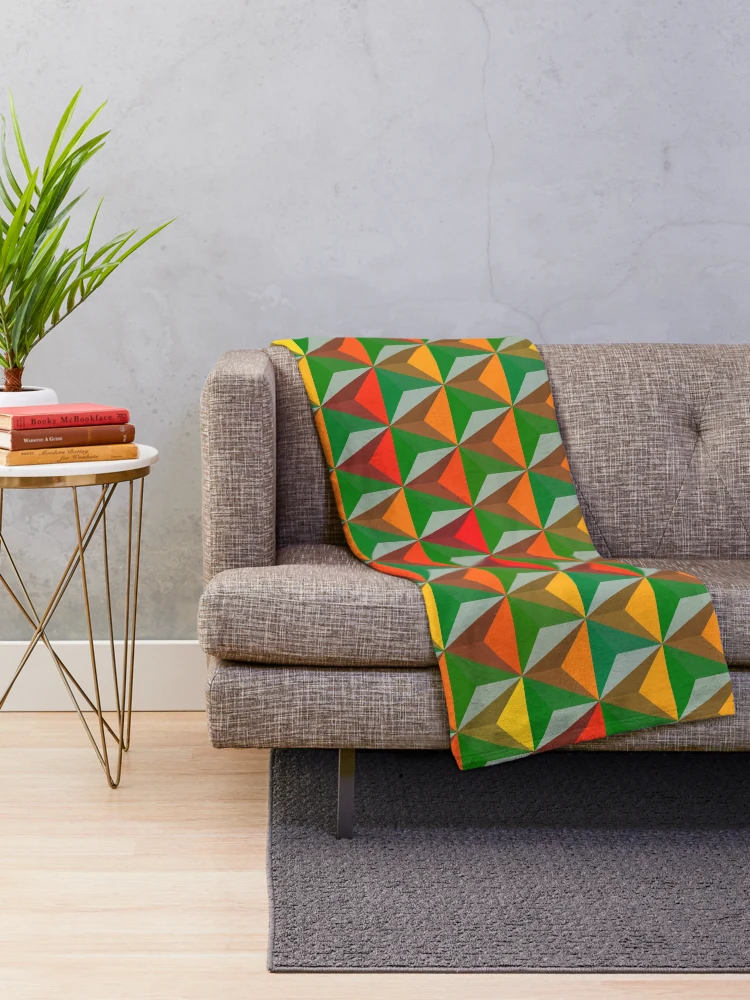 Thumbnail 2 of 6, Throw Blanket, Triangular Pattern designed and sold by CodeArtAfrik.