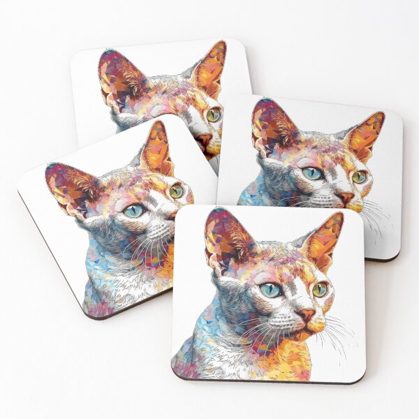 Item preview, Rex Cat Prints - Realistic Devon Rex Feline Artwork: Whimsical Charm and Unique Design Print designed and sold by DooodleGod.