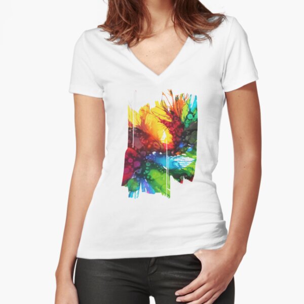 T-shirt moulant col V