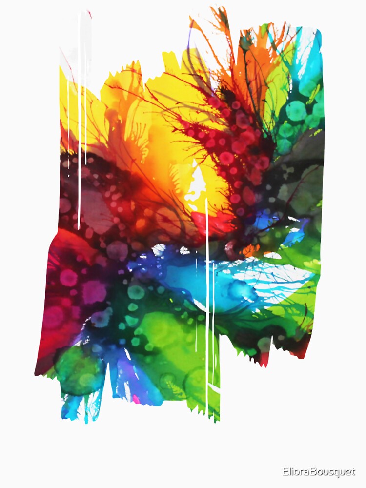 Aperçu 3 sur 3. T-shirt moulant col V avec l'œuvre Eclosion 45 créée et vendue par ElioraBousquet.