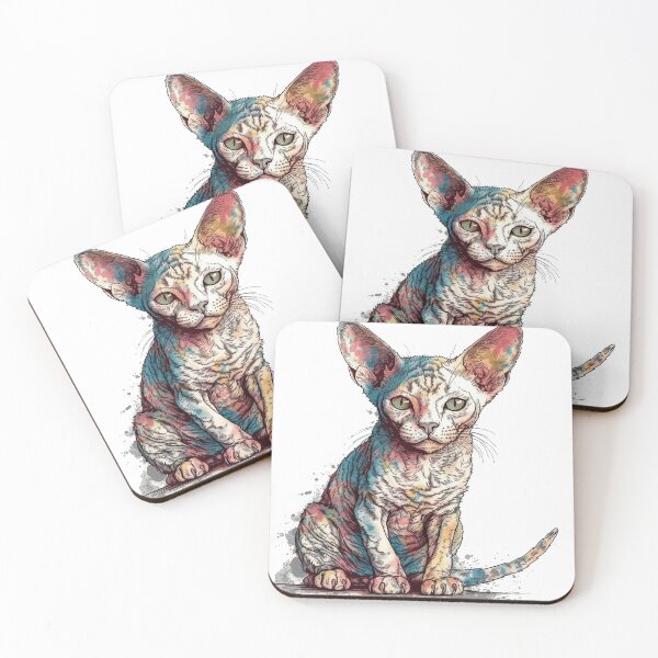 Item preview, Feline Graphics' Vintage Devon Rex Art: Stylish Cat Prints for Modern lovers. designed and sold by DooodleGod.