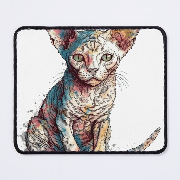 Item preview, Feline Graphics' Vintage Devon Rex Art: Stylish Cat Prints for Modern lovers. designed and sold by DooodleGod.