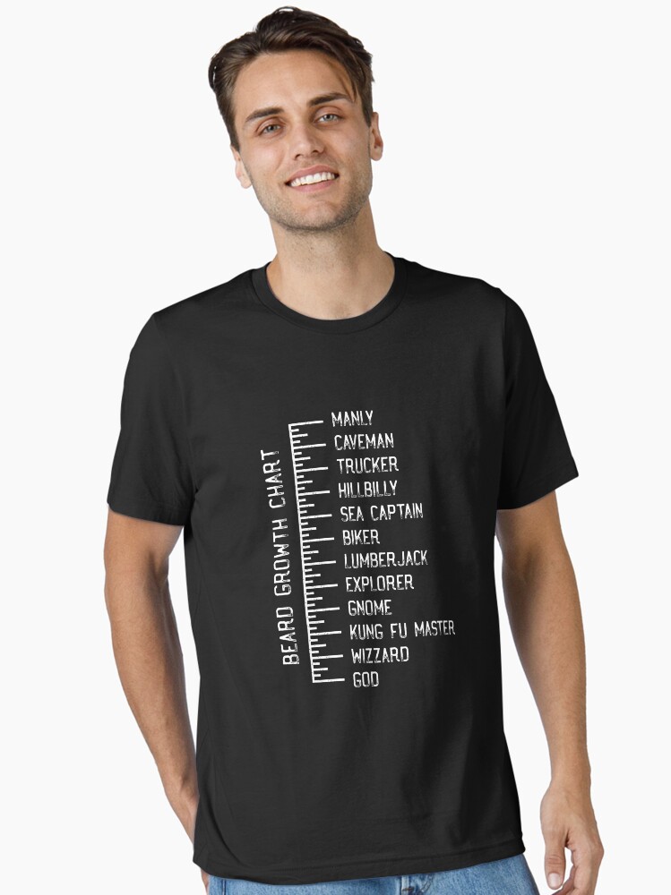 Mens Beard Measurement Chart Beard T-Shirt For Bearded Men Mens Beard Measurement Chart Beard T-Shirt For Bearded Men