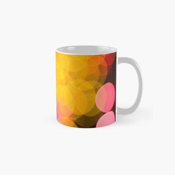 Bokeh abstract pink yellow circles Classic Mug