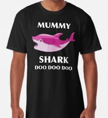 Mummy Shark Mom Shark Swimming Shark Art Print Shark Lover Mom Mother Gift Long T-Shirt