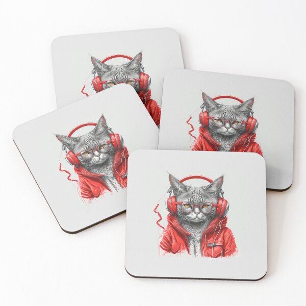 Item preview, Ruby Whiskers: Embrace the Allure of the Cat in Red designed and sold by AmeerAthiyyah.