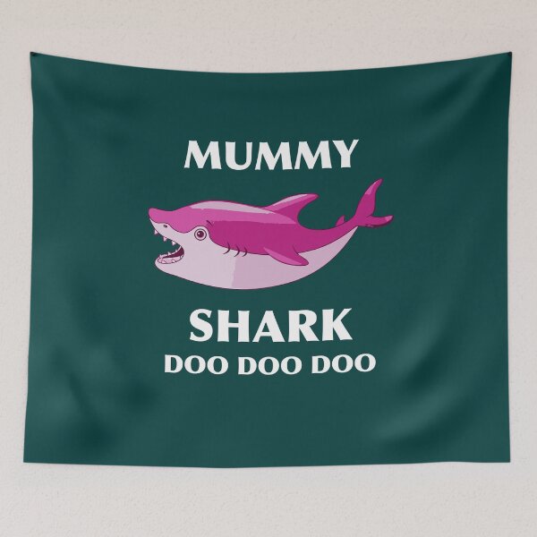 Item preview, Mummy Shark Mom Shark Swimming Shark Art Print Shark Lover Mom Mother Gift designed and sold by TeesByDesign.