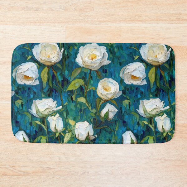 Aperçu de l'œuvre Post-Impressionist White Roses in Van Gogh's style créée et vendue par TheMerch-er.