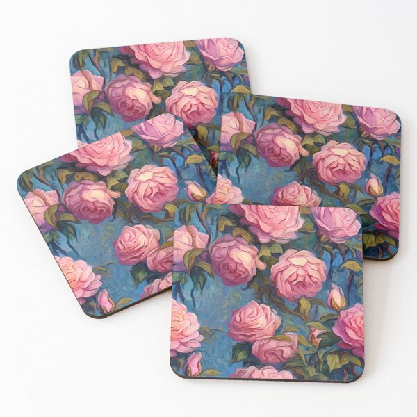 Artikelvorschau, Post-Impressionist Pink Roses in Van Gogh's style entworfen und verkauft von TheMerch-er.