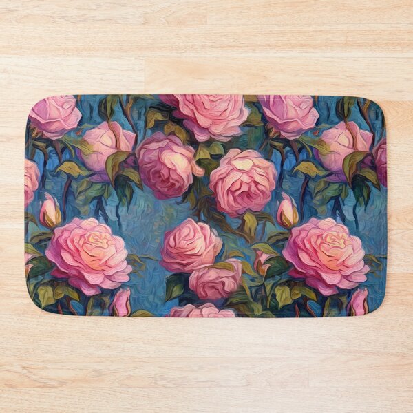 Aperçu de l'œuvre Post-Impressionist Pink Roses in Van Gogh's style créée et vendue par TheMerch-er.
