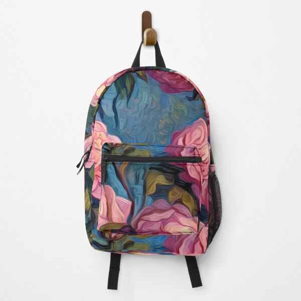 Aperçu de l'œuvre Post-Impressionist Pink Roses in Van Gogh's style créée et vendue par TheMerch-er.