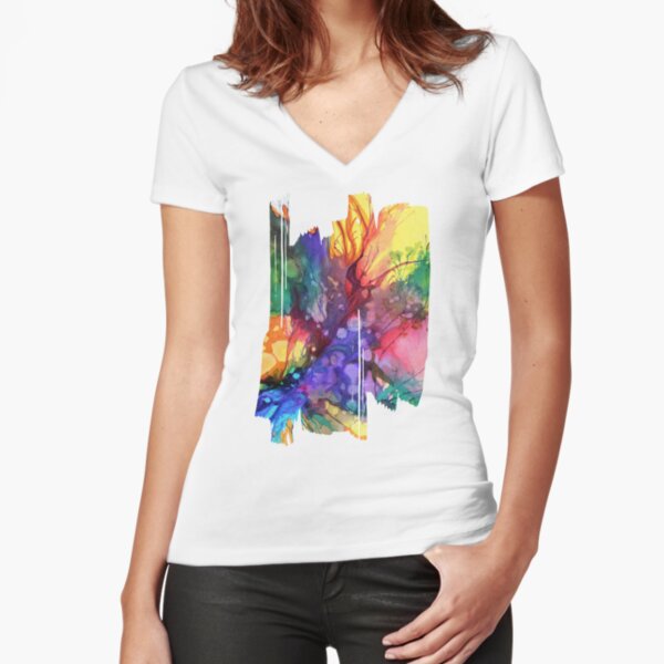 T-shirt moulant col V