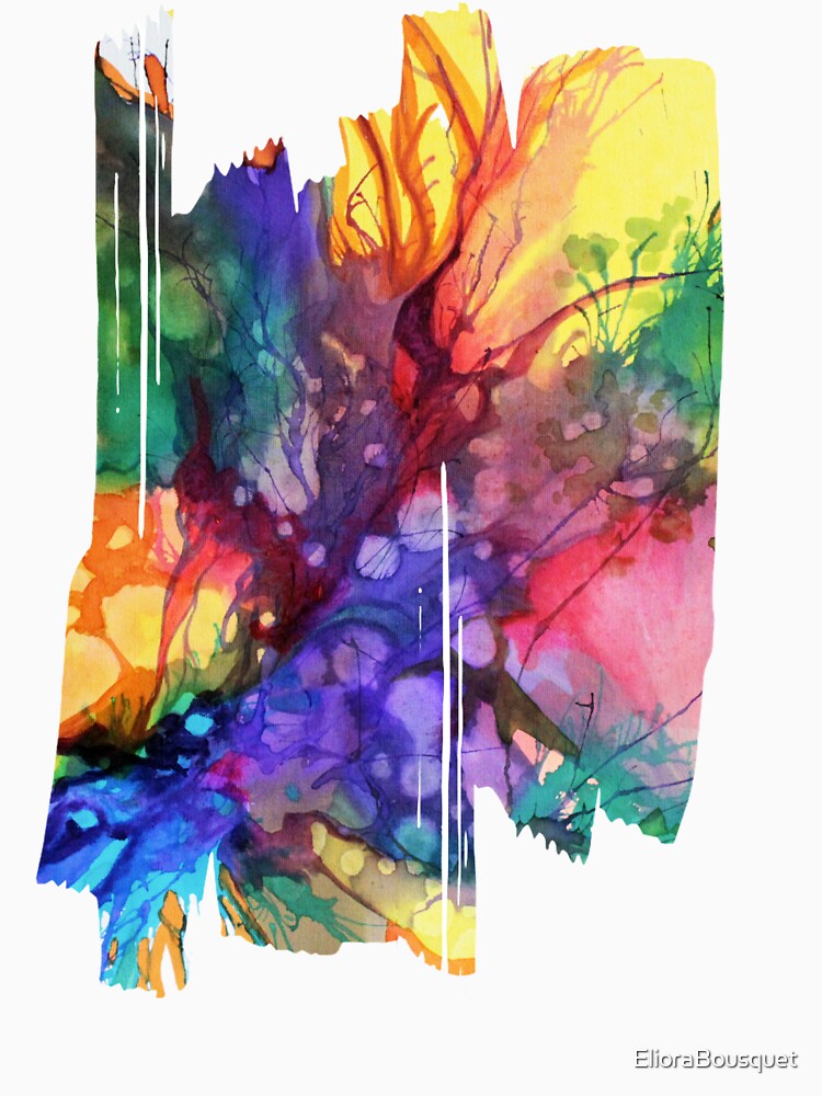 Aperçu 3 sur 3. T-shirt échancré avec l'œuvre Eclosion 28 créée et vendue par ElioraBousquet.