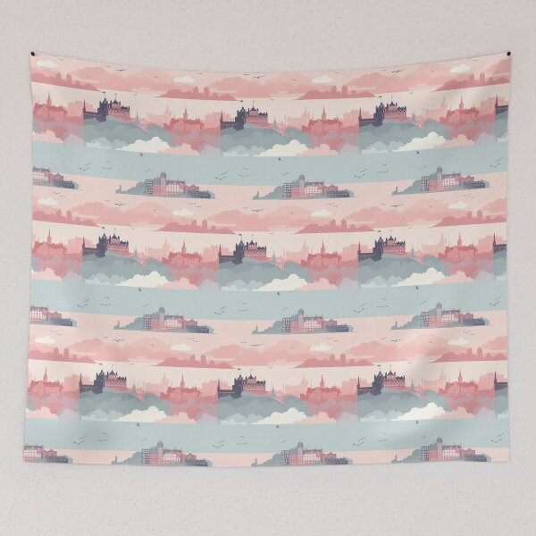 Item preview, Edinburgh Castle: Scottish Landmark in Pastel designed and sold by FamMeetsWorld.