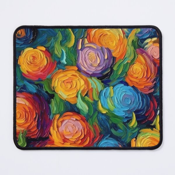 Item preview, Post-Impressionist Multi-Colored Roses in Van Gogh's style designed and sold by TheMerch-er.