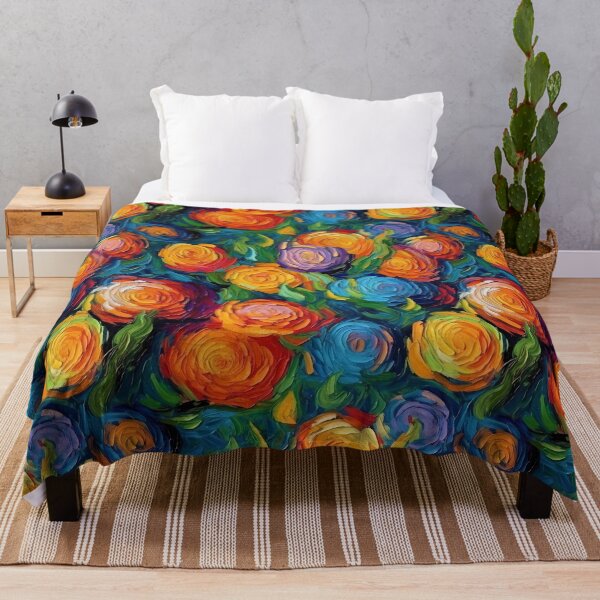 Item preview, Post-Impressionist Multi-Colored Roses in Van Gogh's style designed and sold by TheMerch-er.