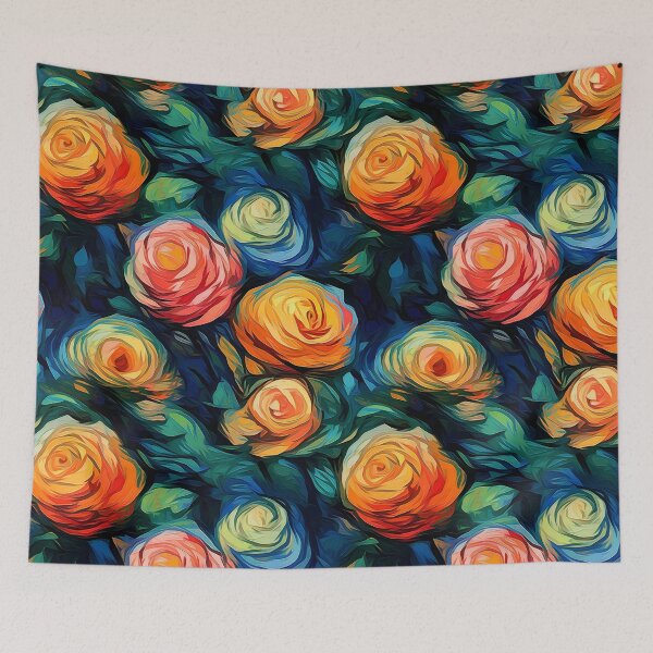 Artikelvorschau, Post-Impressionist Multi-Colored Roses in Van Gogh's style entworfen und verkauft von TheMerch-er.