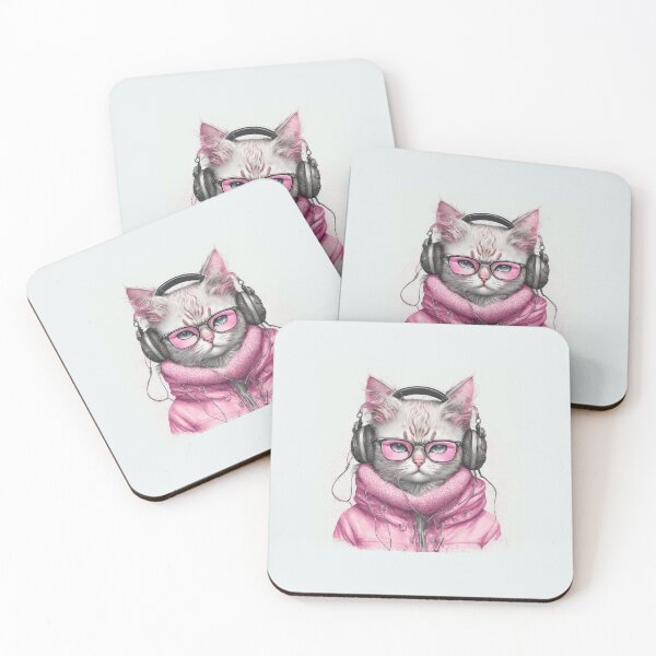 Item preview, Pretty in Pink Paws: Embrace the Playful Elegance of the Cat in Pink designed and sold by AmeerAthiyyah.