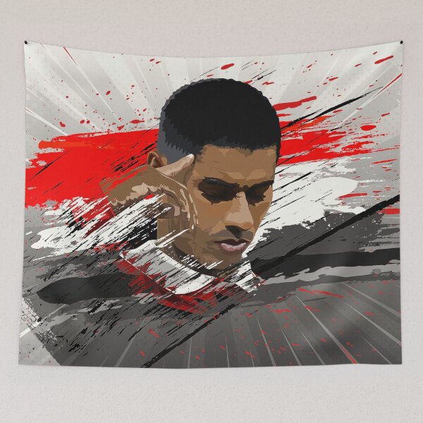 Item preview, Manchester United Marcus Rashford Abstract Flag 2 Illustration Design designed and sold by VibesAndVision.