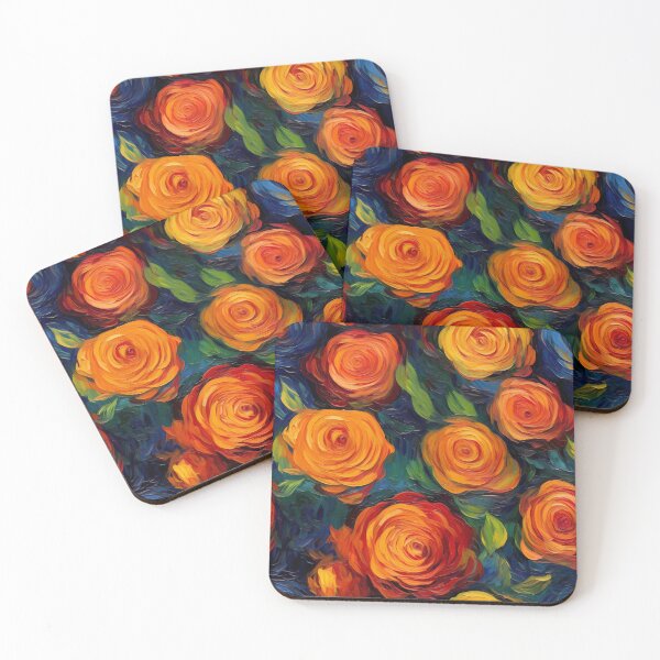 Artikelvorschau, Post-Impressionist Orange Roses in Van Gogh's style entworfen und verkauft von TheMerch-er.