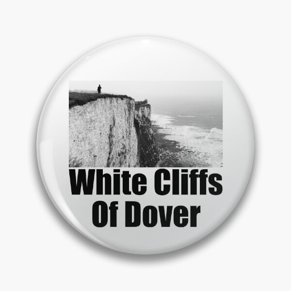 Item preview, White Cliffs of Dover Black and White Photography Travel Landscape (black text) designed and sold by MasterpieceArt.