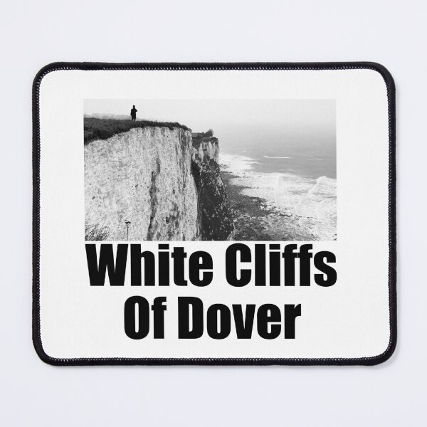 Item preview, White Cliffs of Dover Black and White Photography Travel Landscape (black text) designed and sold by MasterpieceArt.