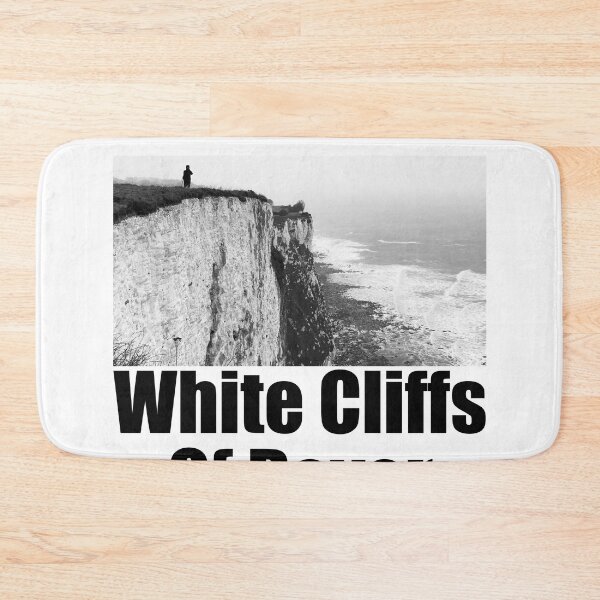 Item preview, White Cliffs of Dover Black and White Photography Travel Landscape (black text) designed and sold by MasterpieceArt.