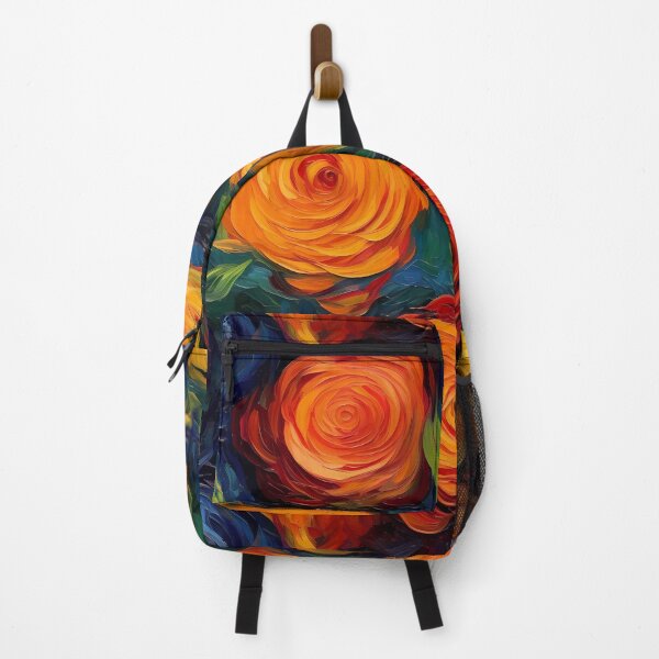 Aperçu de l'œuvre Post-Impressionist Orange Roses in Van Gogh's style créée et vendue par TheMerch-er.