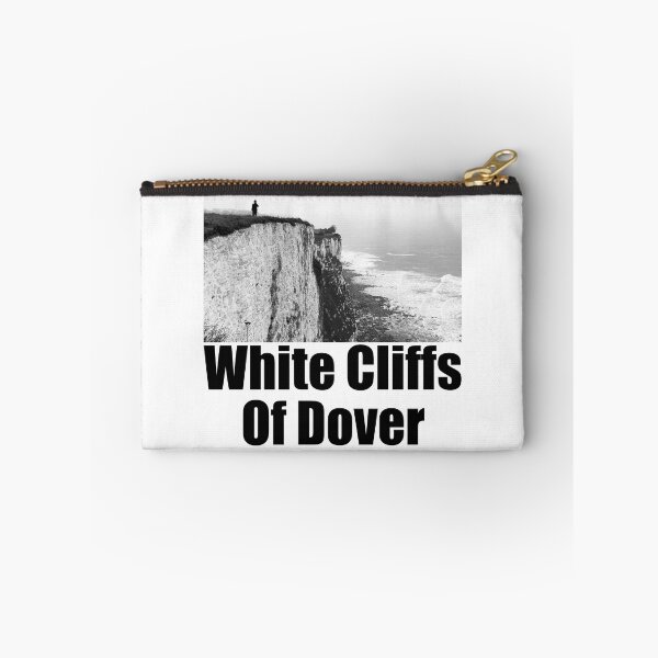 Item preview, White Cliffs of Dover Black and White Photography Travel Landscape (black text) designed and sold by MasterpieceArt.