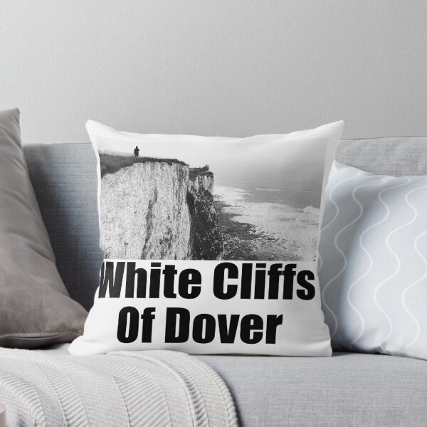 Item preview, White Cliffs of Dover Black and White Photography Travel Landscape (black text) designed and sold by MasterpieceArt.