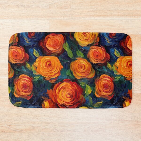 Aperçu de l'œuvre Post-Impressionist Orange Roses in Van Gogh's style créée et vendue par TheMerch-er.