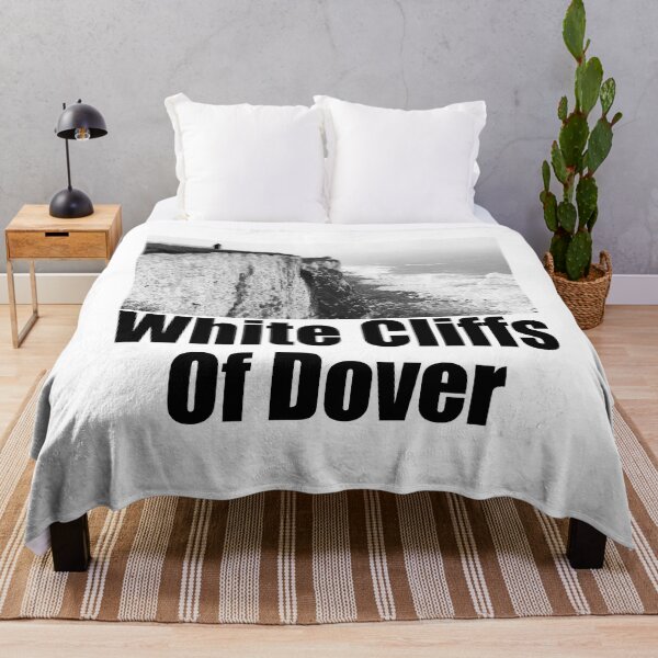 Item preview, White Cliffs of Dover Black and White Photography Travel Landscape (black text) designed and sold by MasterpieceArt.