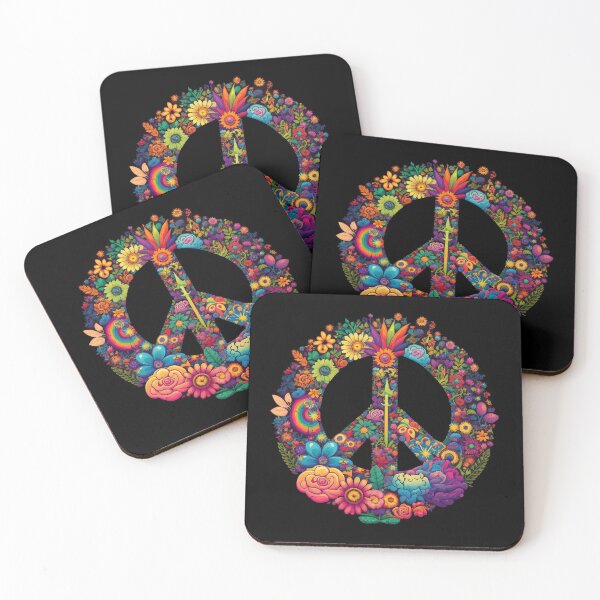 Item preview, Peace Sign Flower Psychedelic Art designed and sold by Trippinink-.