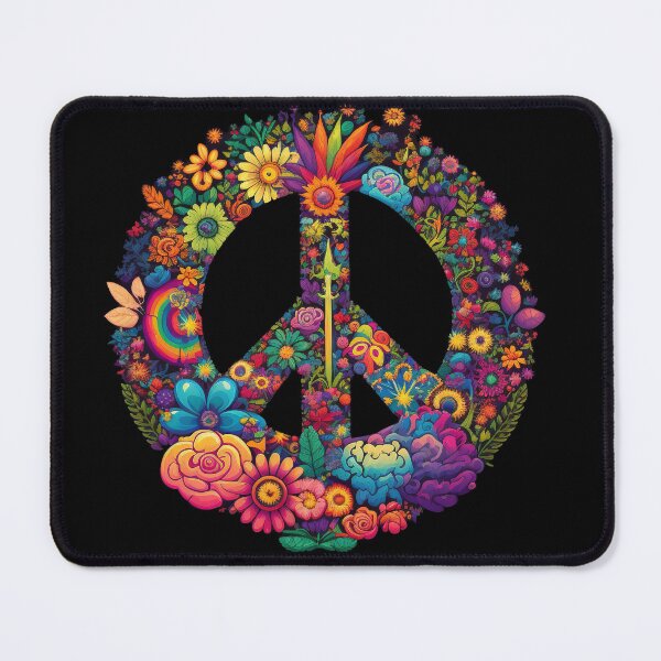 Item preview, Peace Sign Flower Psychedelic Art designed and sold by Trippinink-.