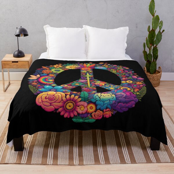 Item preview, Peace Sign Flower Psychedelic Art designed and sold by Trippinink-.