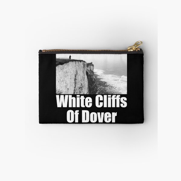 Item preview, White Cliffs of Dover Black and White Photography Travel Landscape (white text) designed and sold by MasterpieceArt.