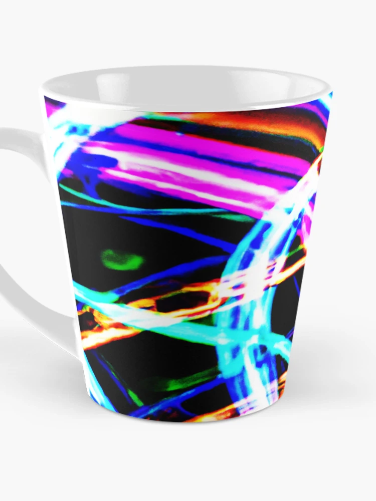 Thumbnail 3 of 4, Coffee Mug, Abstract Colorful Pattern Neon Design designed and sold by Health And Fitness Posts e-Store.