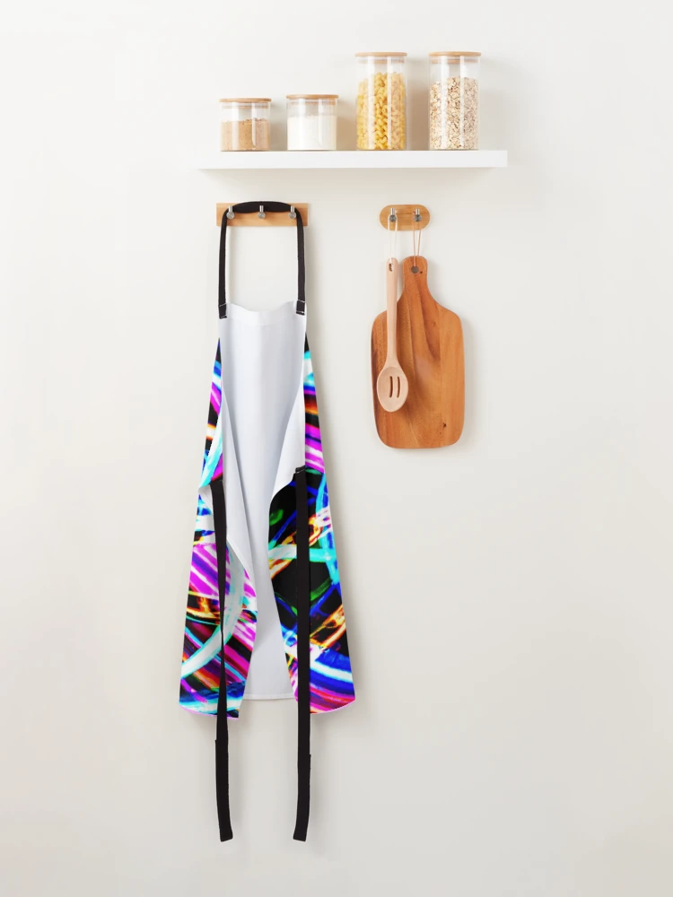 Thumbnail 2 of 6, Apron, Abstract Colorful Pattern Neon Design designed and sold by Health And Fitness Posts e-Store.
