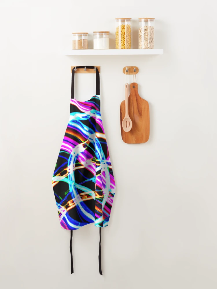 Thumbnail 4 of 6, Apron, Abstract Colorful Pattern Neon Design designed and sold by Health And Fitness Posts e-Store.