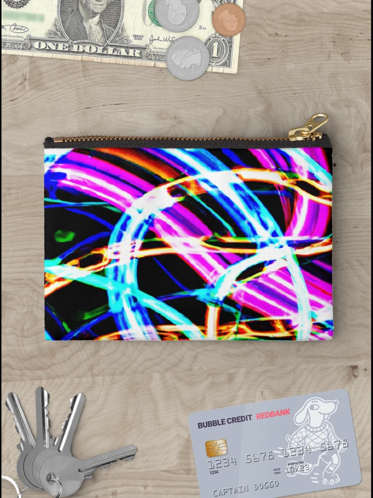 Thumbnail 3 of 4, Zipper Pouch, Abstract Colorful Pattern Neon Design designed and sold by Health And Fitness Posts e-Store.