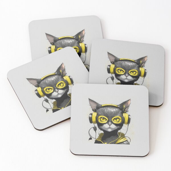 Item preview, Sunny Shadows: Embracing the Charismatic Black Yellow Cat designed and sold by AmeerAthiyyah.